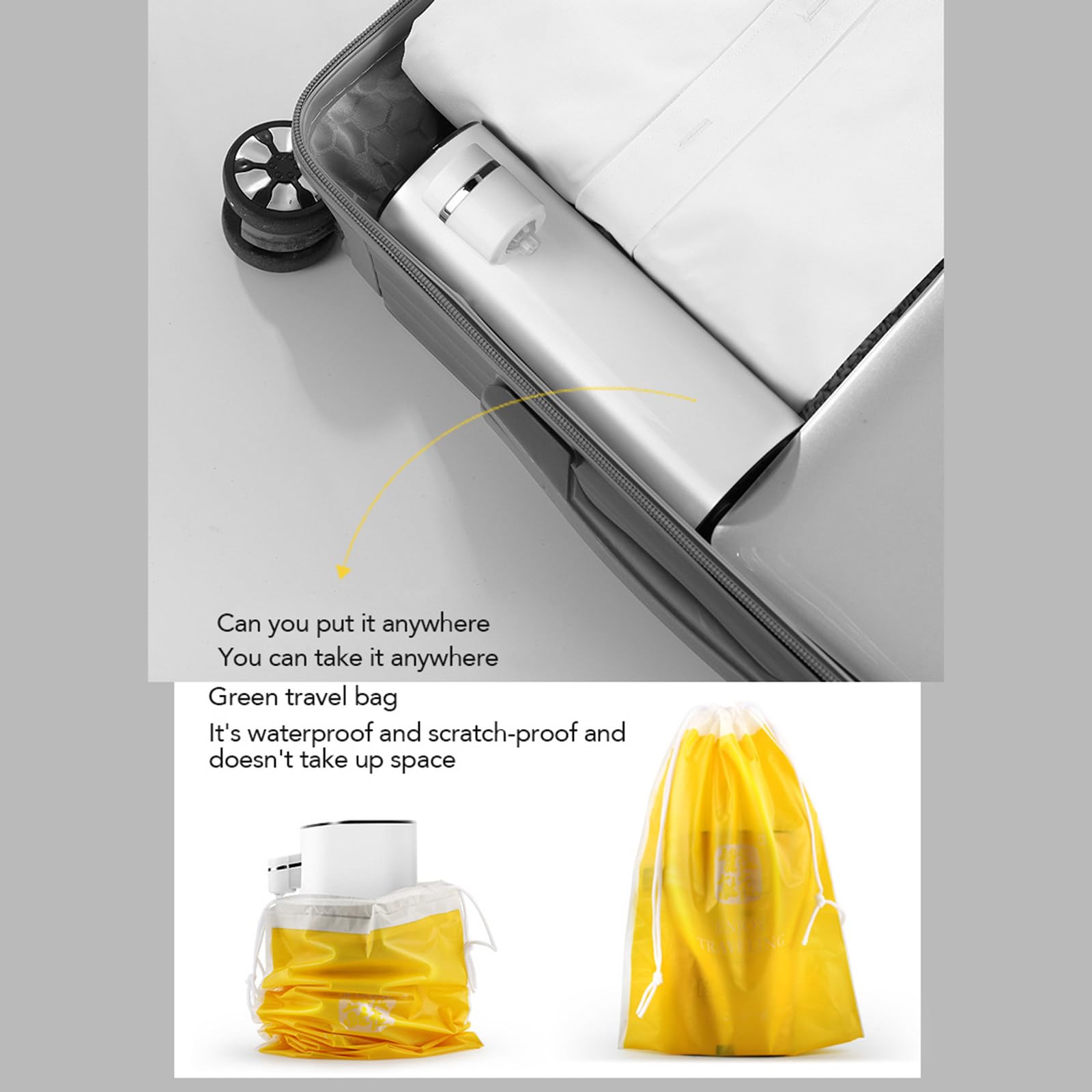 Mini-Wasserspender, elektrischer Durchlauferhitzer, Flaschen-Wärmewasserpumpe, tragbar, 3 s, schnelle Heizung, für Reisen und Zuhause,White