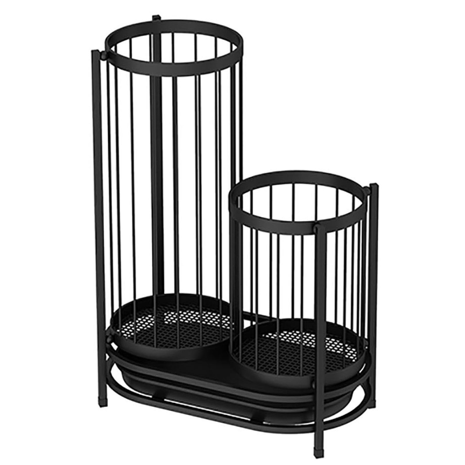 Porte-parapluie noir ajouré grand modèle avec bac égouttoir amovible