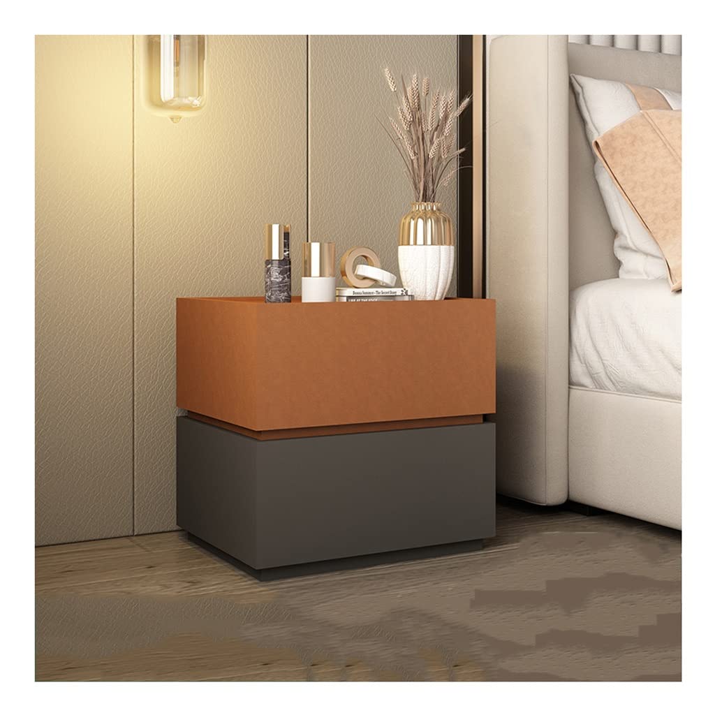 BHGFYXBS Side Tables Bedroom Modern Minimalist Double Drawer Bedside Table Bedroom Bedside Table Storage Cabinet Home Storage Bedside Table Bedside Tables,B