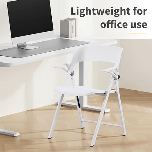 Miniatura 8 de BOOSDEN Paquete de 2 sillas plegables, silla plegable de plástico con reposabrazos, asiento plegable para interior exterior, fiesta, eventos,