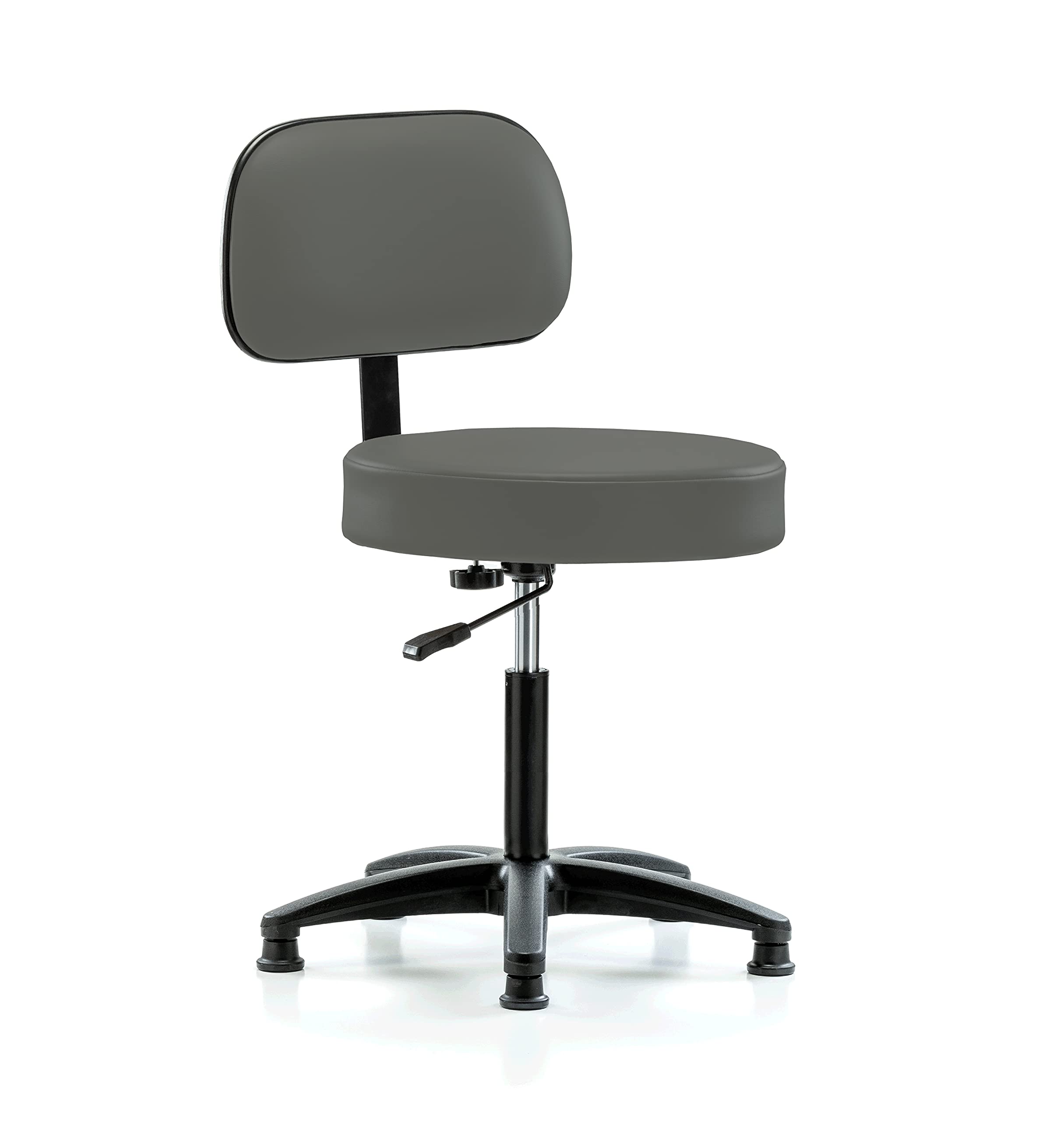Perch Basic Exam Stool, Glides, 21-28.5", Charcoal