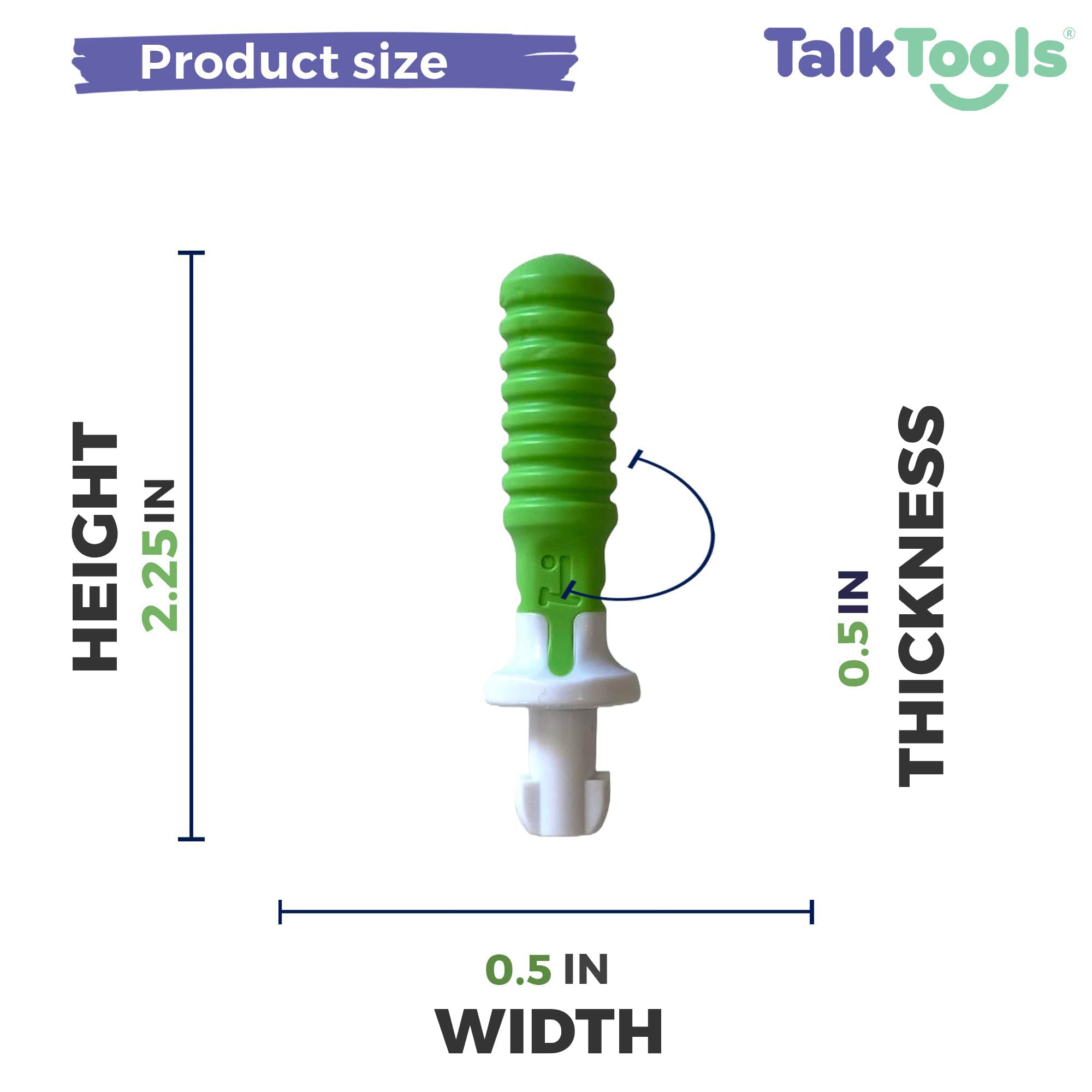 TalkTools Sensi Tip - Pour enfants autistes, TDAH, orthophonie - Améliore la morsure, la mastication et la force de la mâchoire - Passe au lave-vaisselle (vert, 1 pièce)