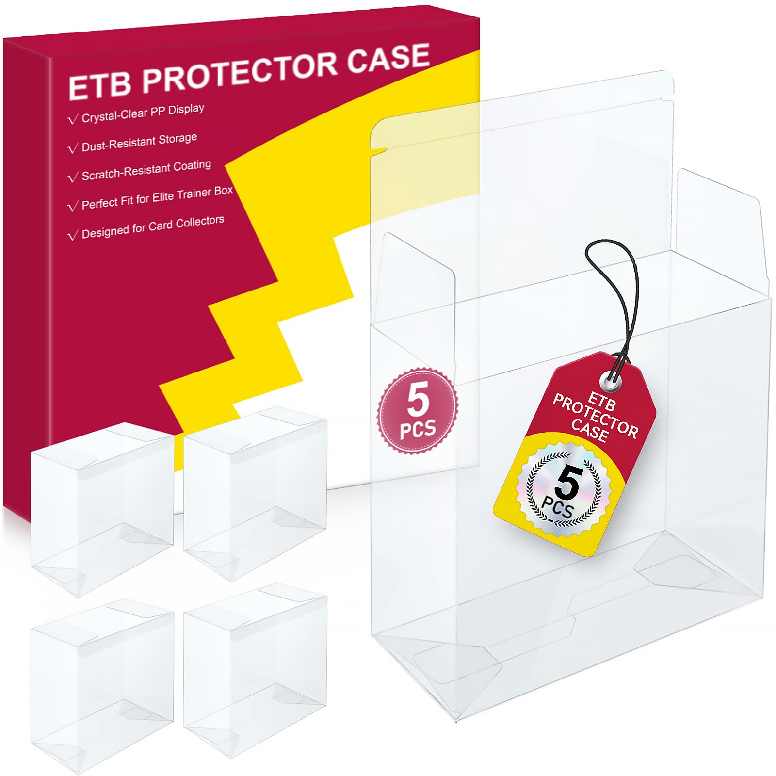 Photo 1 of ?5 Pcs? PKMN ETB Protector Case, Elite Trainer Box Protector, ETB Box Plastic Display Case-Compatible with Elite Trainer Boxes, 0.5mm Thick, Scratch-Resistant Material