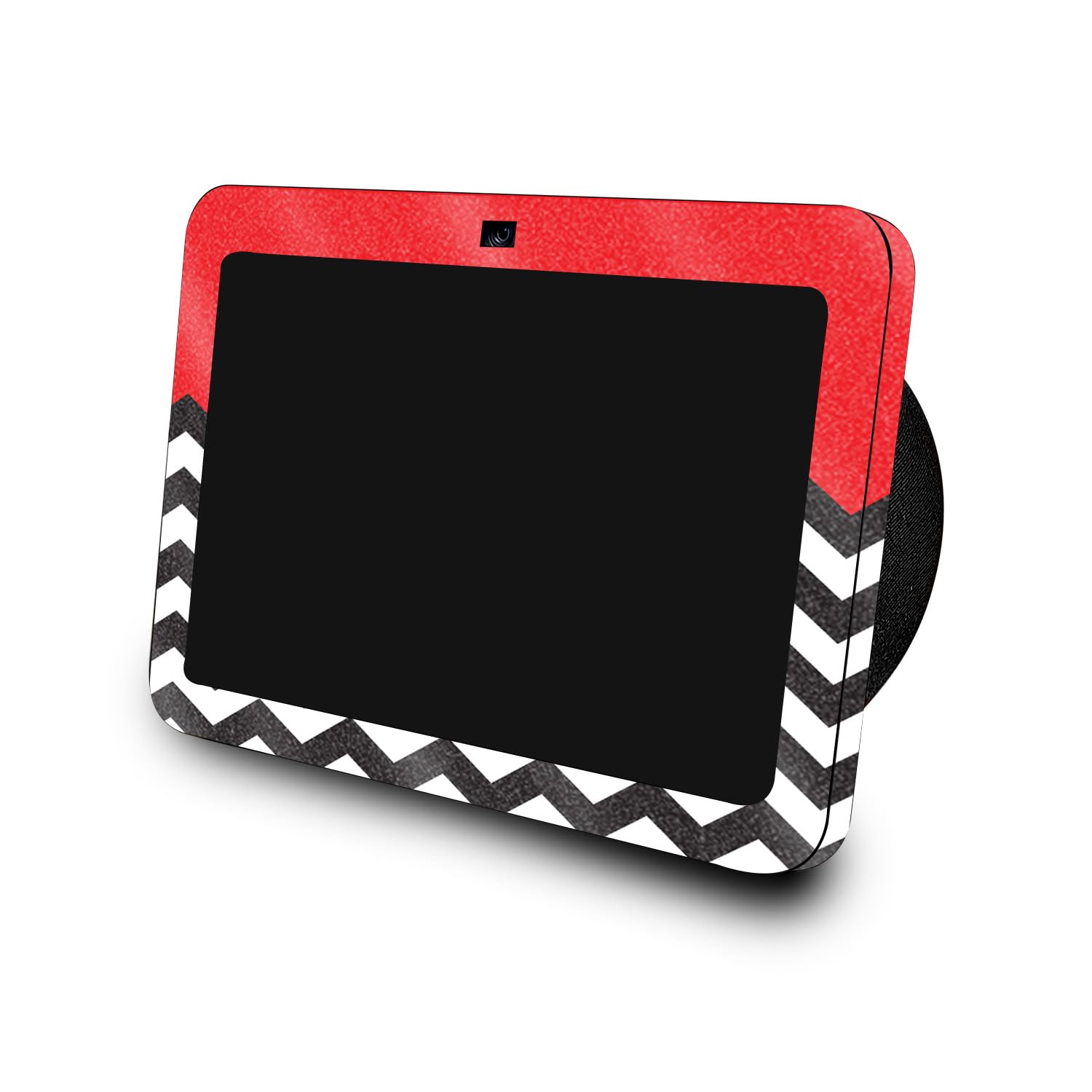 Glossy Glitter Skin Compatible with Amazon Echo Show 8 (3rd Gen, 2023) - Red Chevron - Premium 3M Vinyl Protective Wrap Decal Cover - Easy to Apply | Crafted in The USA by MightySkins