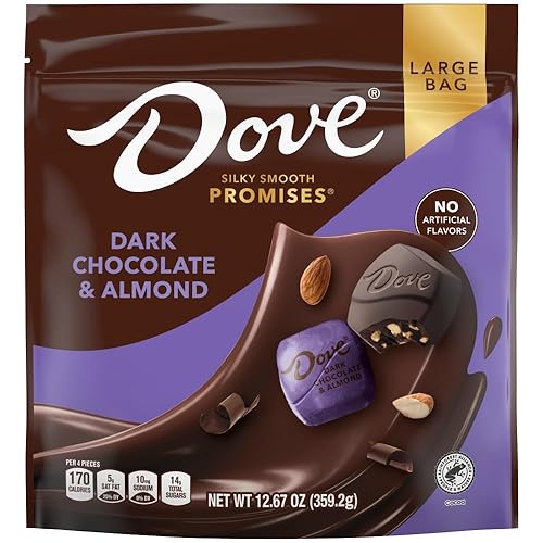 DOVE PROMISES Individually Wrapped Almond & Dark Chocolate Candy Assortment, 12.67 oz Bag