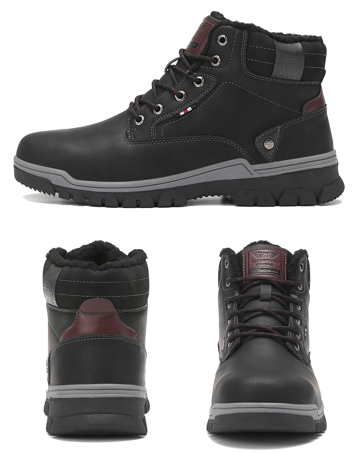 ARRIGO BELLO Stivali Uomo Invernali Scarpe Inverno Calda Foderato Montagna Antiscivolo Trekking Boots Scarponcini Neve Taglia 41-46EU
