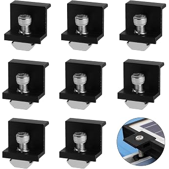 Solar Panel Bracket 35 mm Solar Panel End Clamps Caravan Flat Roof Pack of 8
