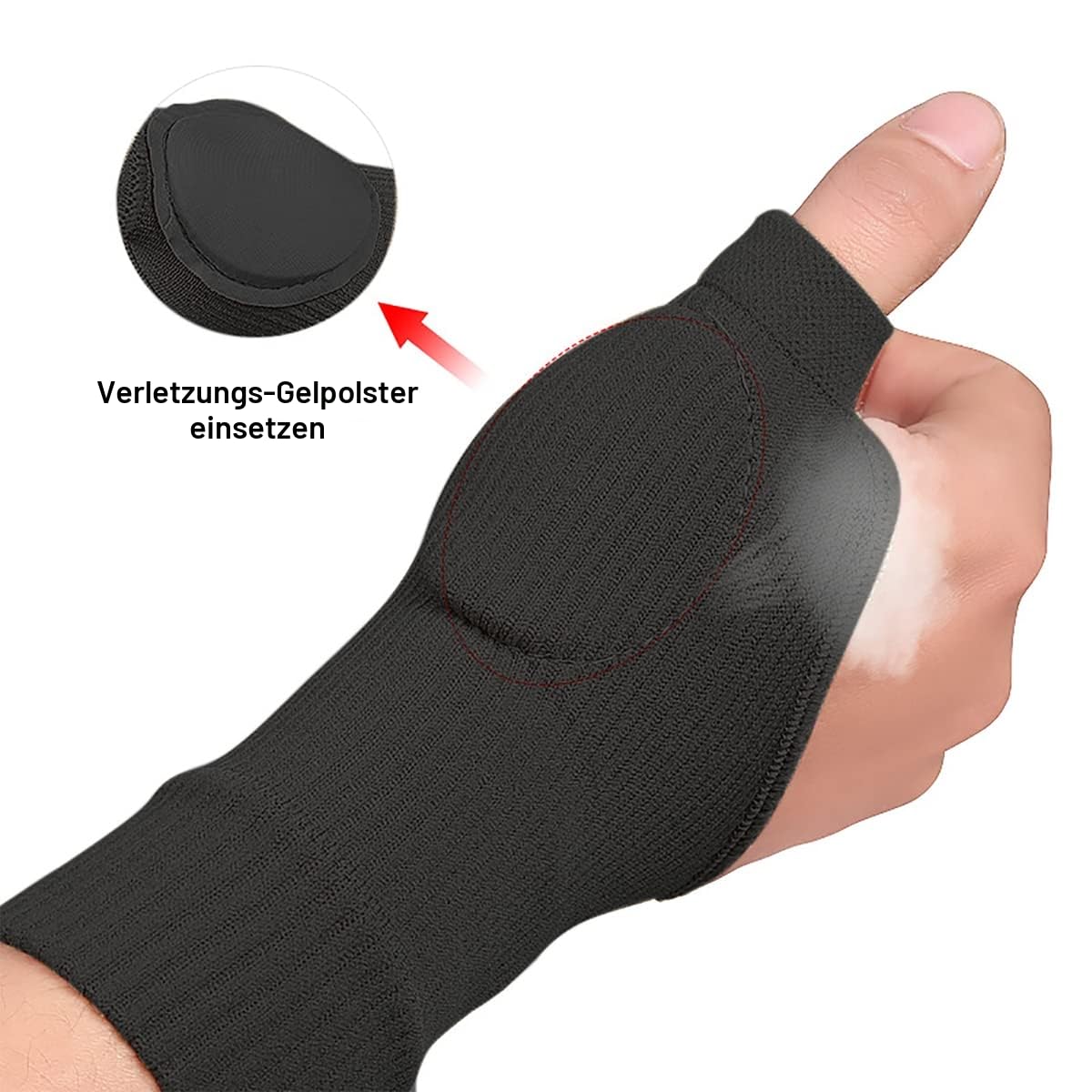 Therapie-Arthritis-Kompressionshandschuhe, fingerloser Handschuh mit Gel, bequeme Karpaltunnelschiene zur Linderung von Schmerzen in Hand, Handgelenk, Daumen und Gelenken Drogerie & Körperpflege