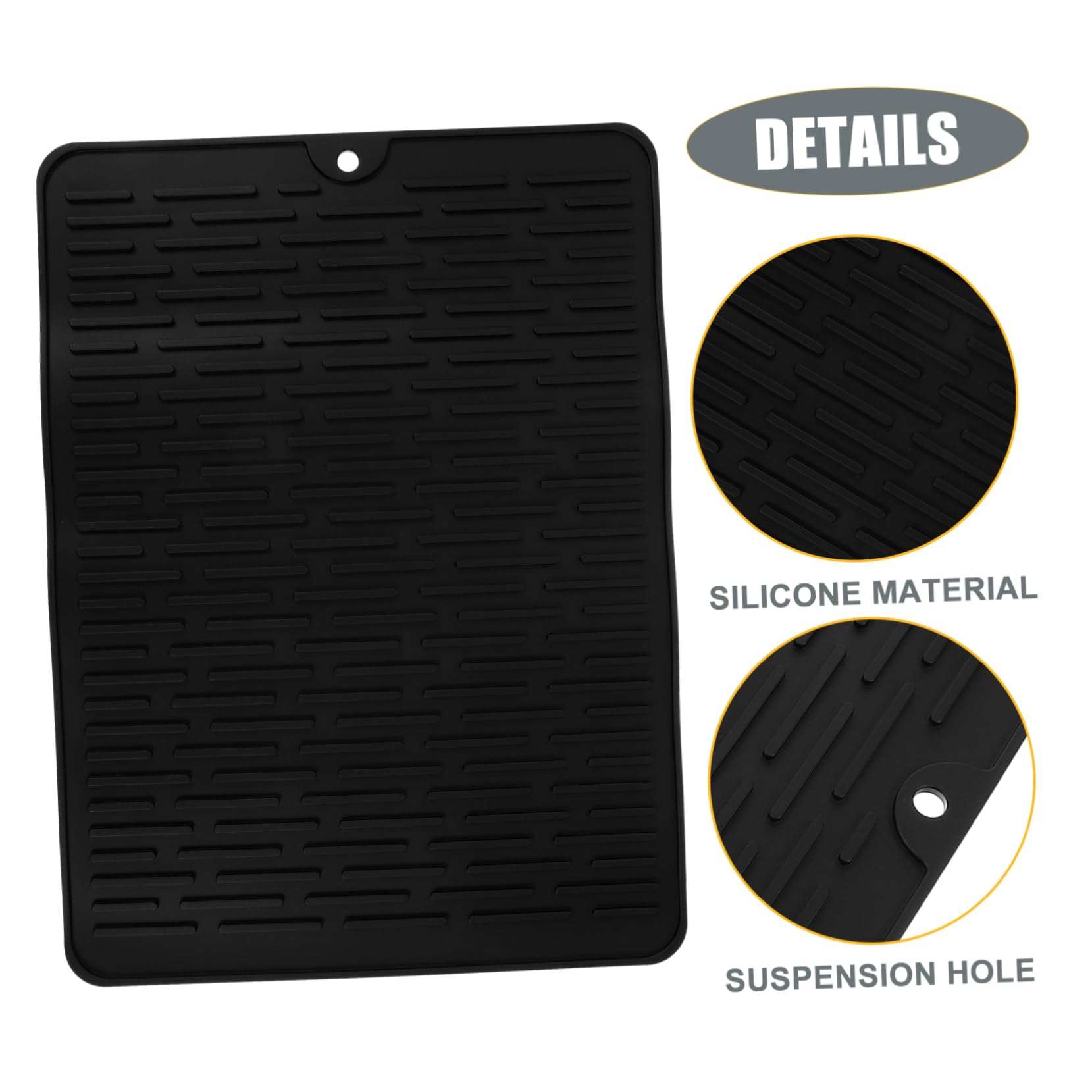 Cabilock 4 Piezas Alfombrilla de Secado de Silicona Antideslizante para Platos y Ollas Protección de Superficie de Cocina Grande para Escurrir Utensilios de Cocina y Vajilla