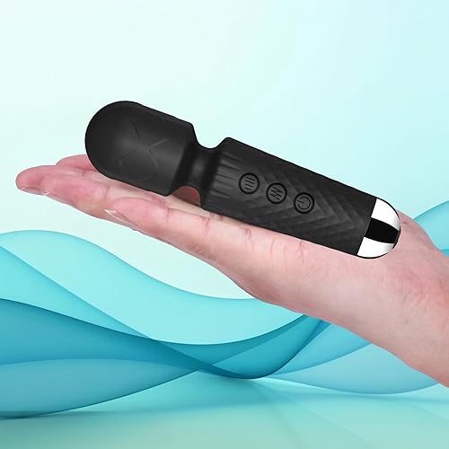 Masajeador personal de mano, impermeable, recargable por USB, 20 patrones de vibración, 8 velocidades, silicona silenciosa y suave para la piel para