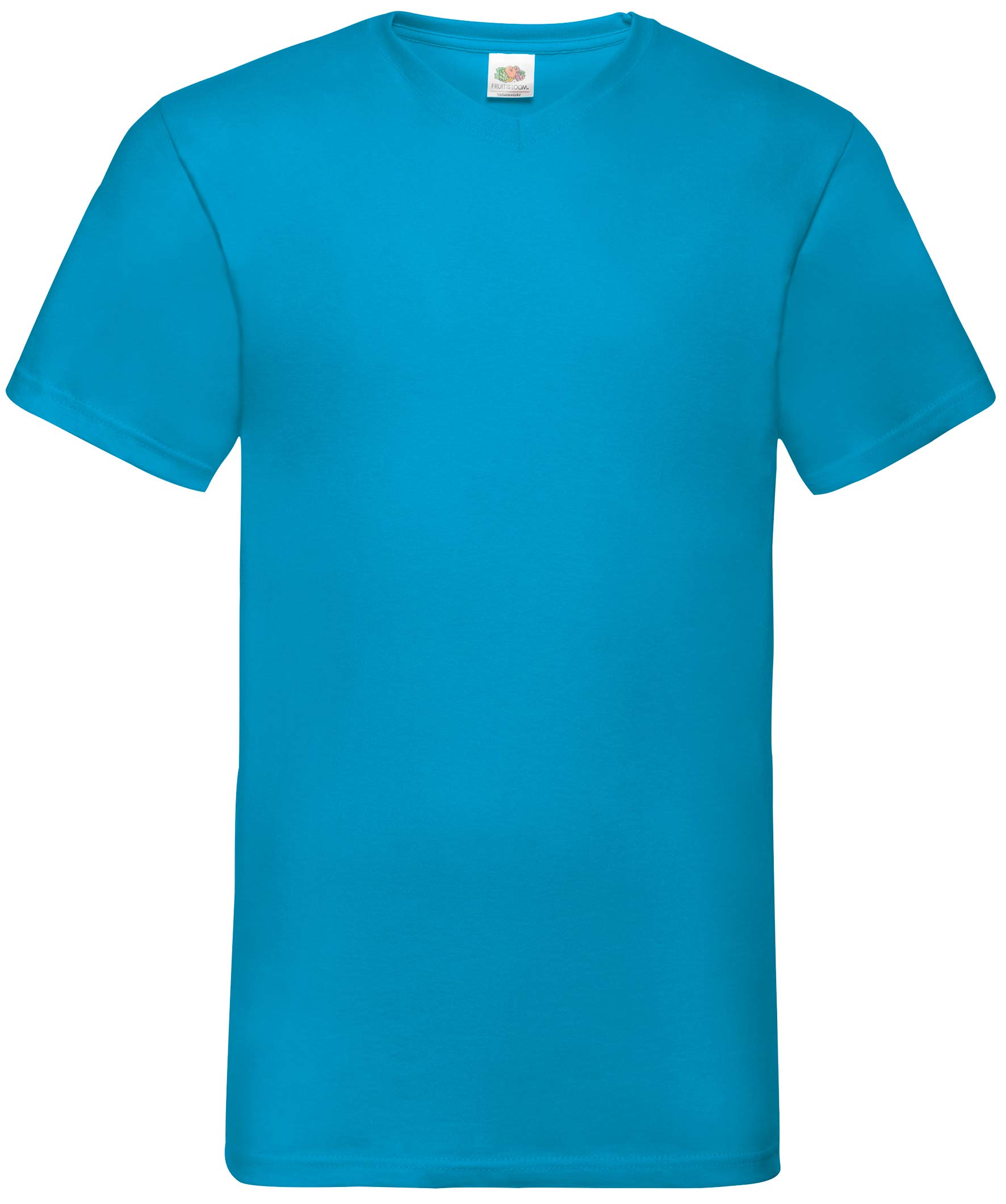 Fruit of the Loom Mens Valueweight V-Neck, Short Sleeve T-Shirt (L) (Azure Blue)