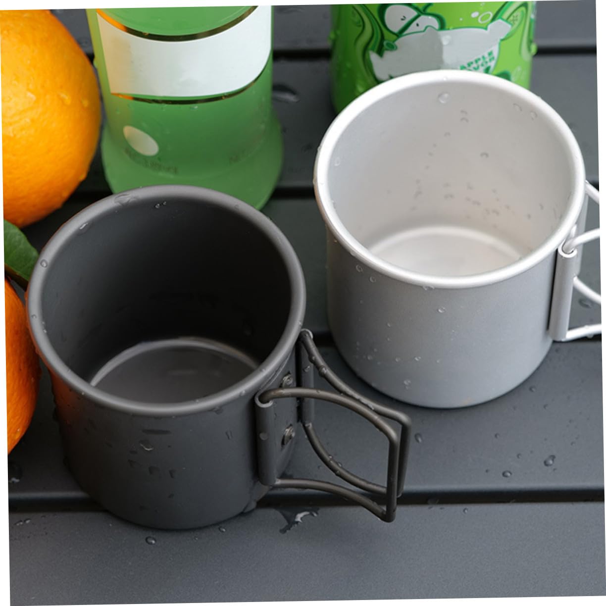2 pezzi Tazze da Campeggio Pieghevoli in Alluminio Leggero da Bicchieri Comodi Resistenti per Acqua Caffè e Bevande Calde per Escursioni e Picnic all Aperto