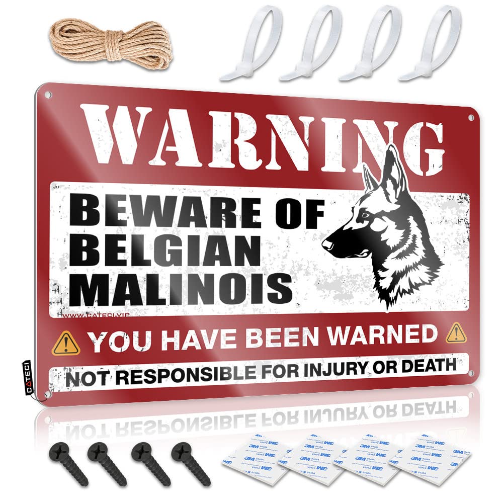 Tin Sign Funny Beware Of Belgian Malinois Tin Sign Warning Signs For Bedroom Sign Decor(30X40CM)
