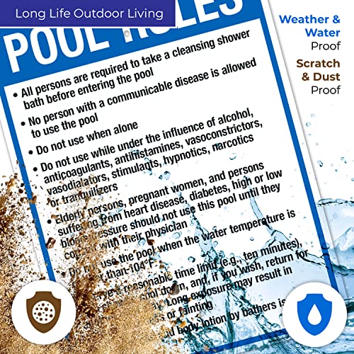 Señal de reglas para piscina Massachusetts 18x24 pulg miniatura 3