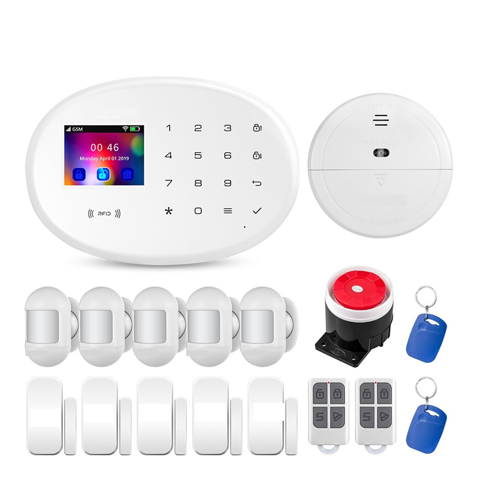 Sistema de Alarma, Kit De Alarma Casa Inteligente, 4G, gsm, Seguridad Inalámbrico, Control Cámara IP, Marcación Automática, 8 Idiomas(Kit 8)