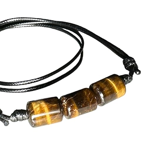 Miniatura 7 de Tiger's Eye Natural Gemstone Choker Necklace - Unisex Crystal Stone Choker for Men and Women - Anxiety and Stress Relief - Adjustable Size, Metal