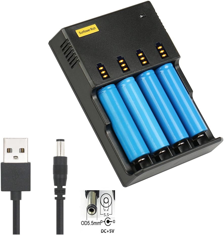 4-Slots 18650 Battery and Charger USB LI-ION NI-CD NI-MH AA AAA AAAA 18650 cr123A