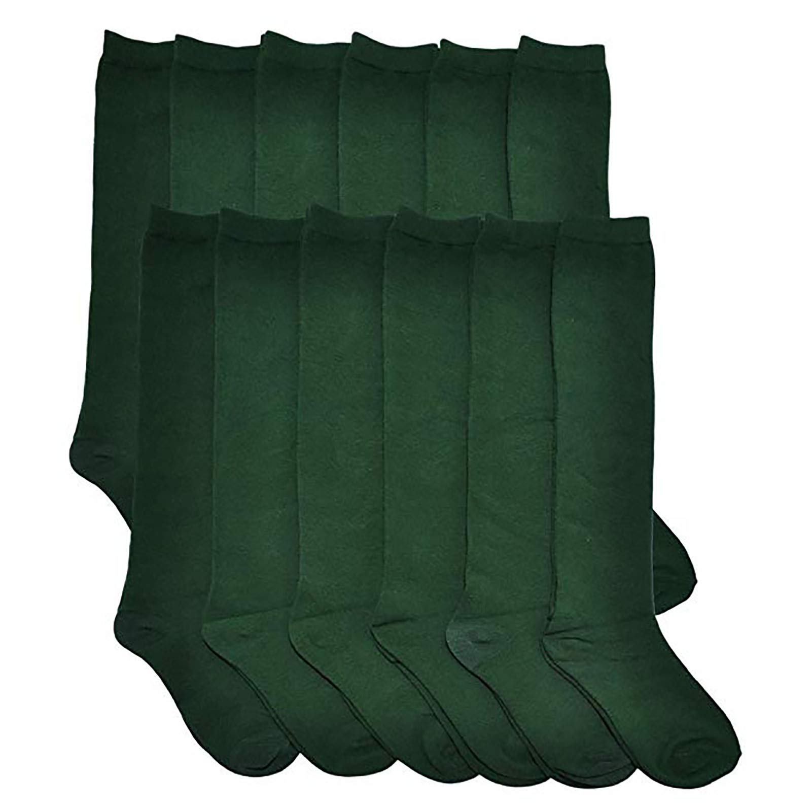 HaraDeco Pack 6 Calcetines Escolares 95% Algodón, Largo Hasta la Rodilla para Uniformes y Sport, Calcetines para Vestir Diario