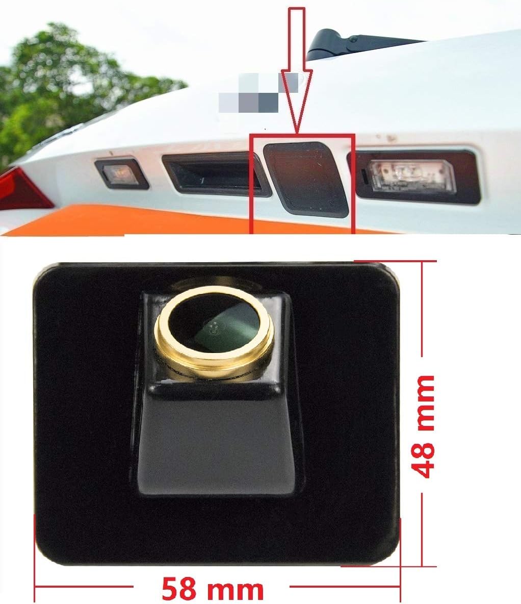 Super Sale 🛒 HD 1280x720p Rear Reversing Backup Camera Rearview License Plate Camera Night Vision Ip69k Waterproof for Kia Certao/Optima/K5 Hyundai i40 Sedan (Reverse Hole Replacement Camera)