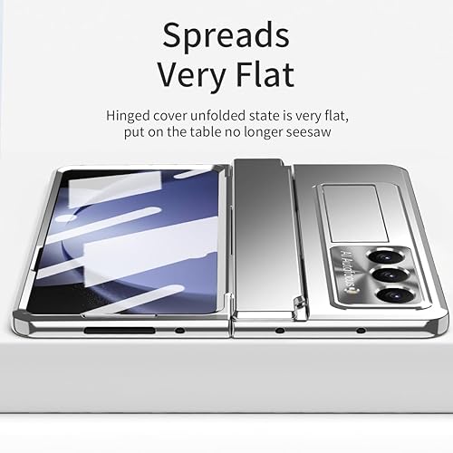 Miniatura 3 de Funda para Samsung Galaxy Z Fold 5 con S Pen y soporte para bolígrafo, diseño de una sola pieza Z Fold 5 Funda de protección de bisagra Protector de