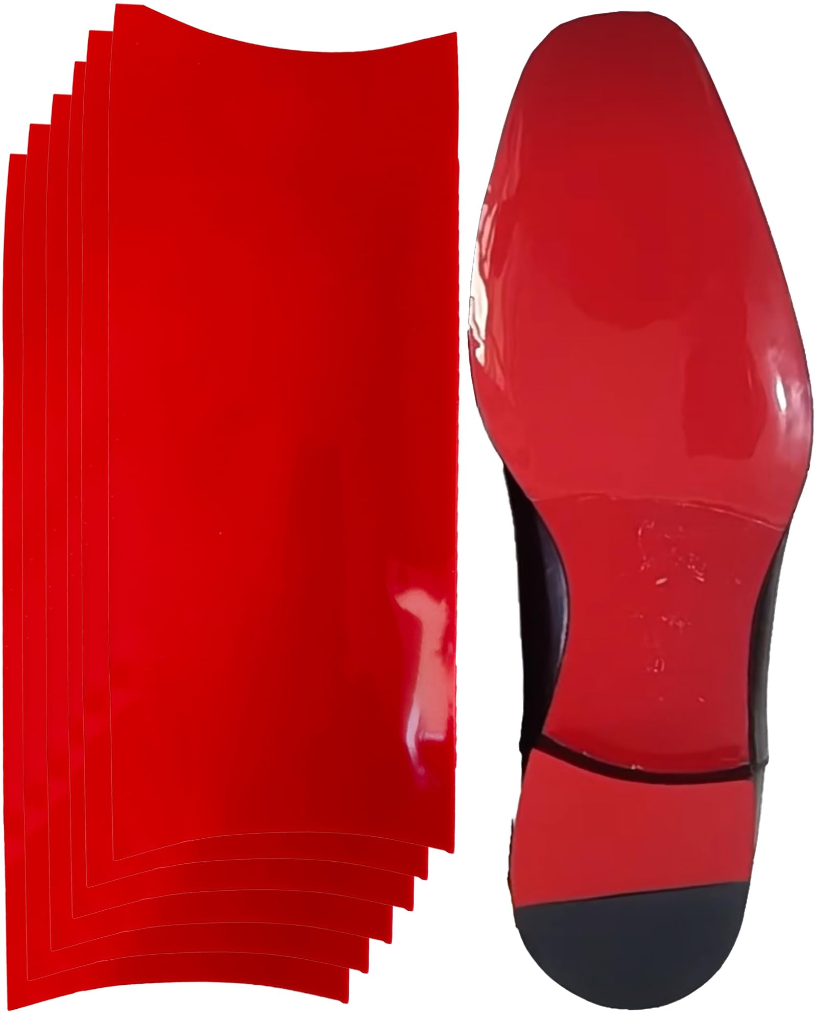 Glossy Red Bottom Protectors Compatible with Louboutin, 10x4 6PC