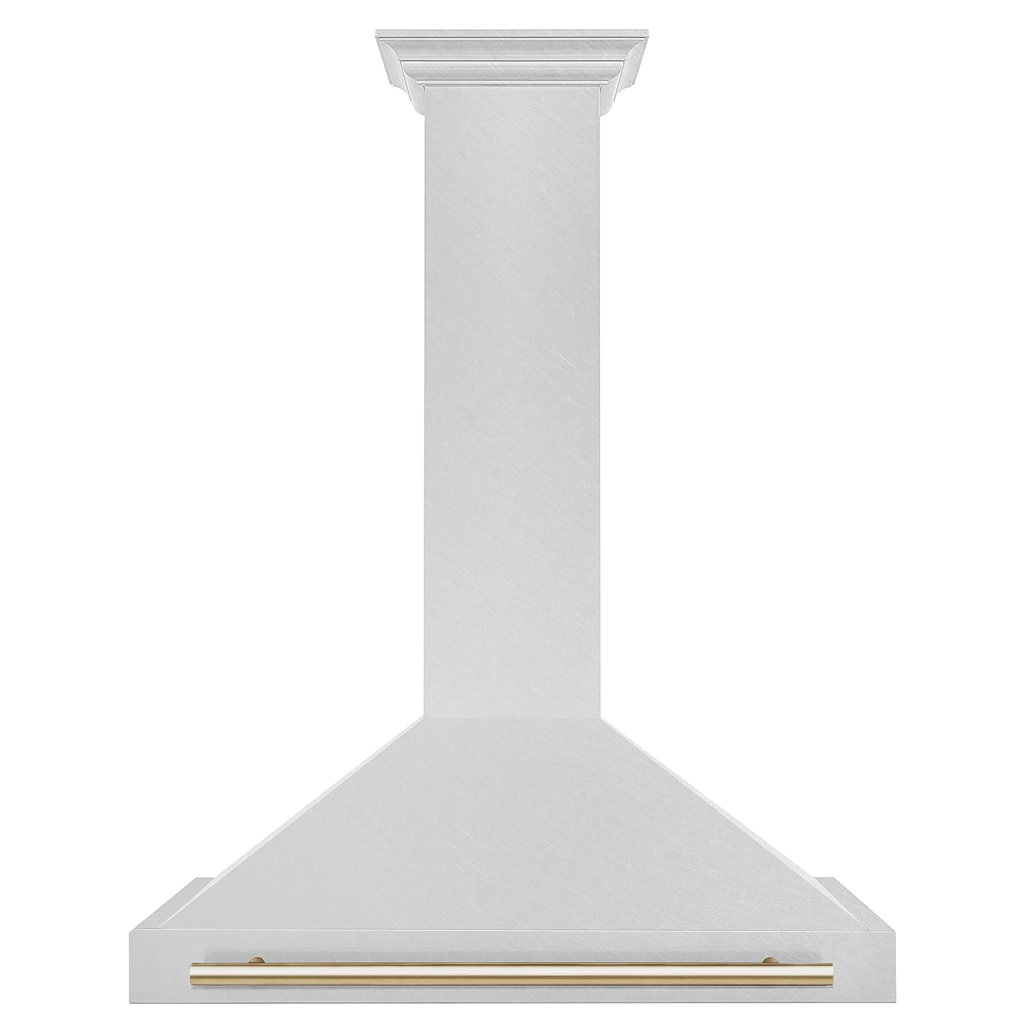 ZLINE Autograph Edition 36 in. Convertible Satin Stainless Steel Wall Mount Range Hood with Polished Gold Handle (KB4SNZ-36-G)