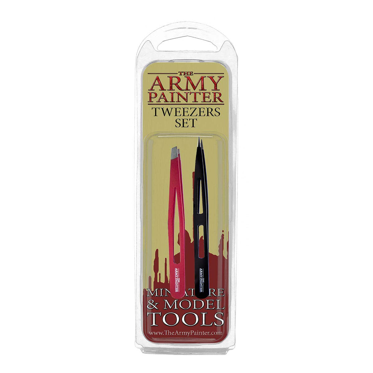 The Army Painter2-Piece Precision Tweezers - Slant & Pointy, 95mm Flat Tip & 103mm Pointy Tip. for Assembling Miniatures and Crafting.
