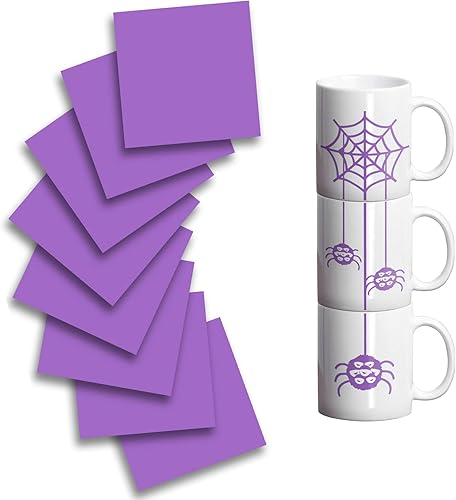 Vista 27 de KASYU Hojas de transferencia de tinta infusible para suministros de prensa de tazas Cricut, tinta infusible azul sólido para sublimación, 8 piezas