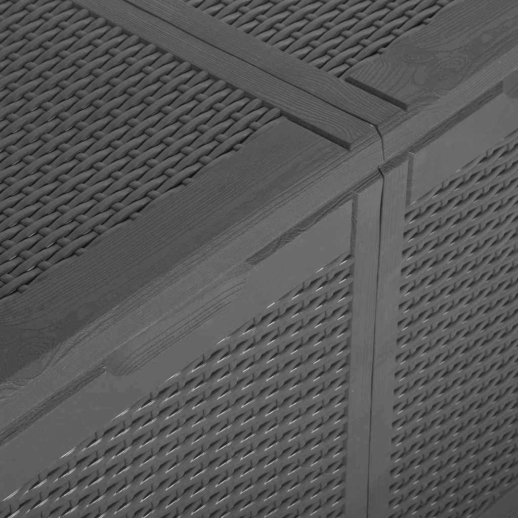 Storage Box Black Polypropylene with rattan look Deck Box Deck Storage for Garden Balcony 47.6 gal