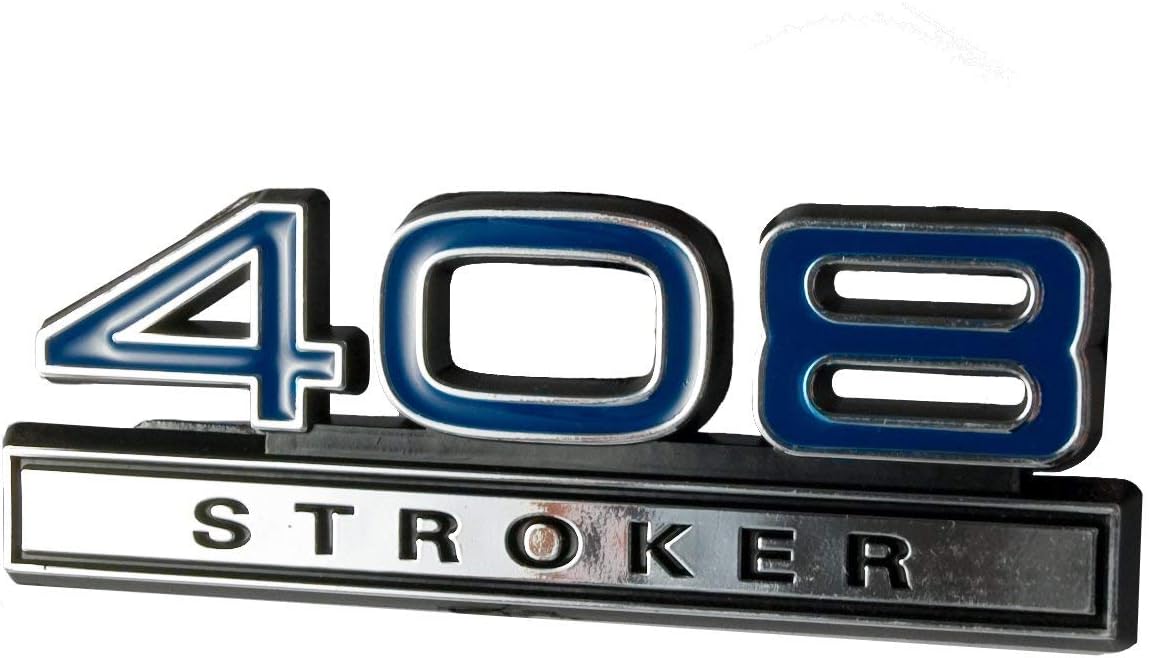 408 Stroker Engine Emblem with Blue & Chrome Trim