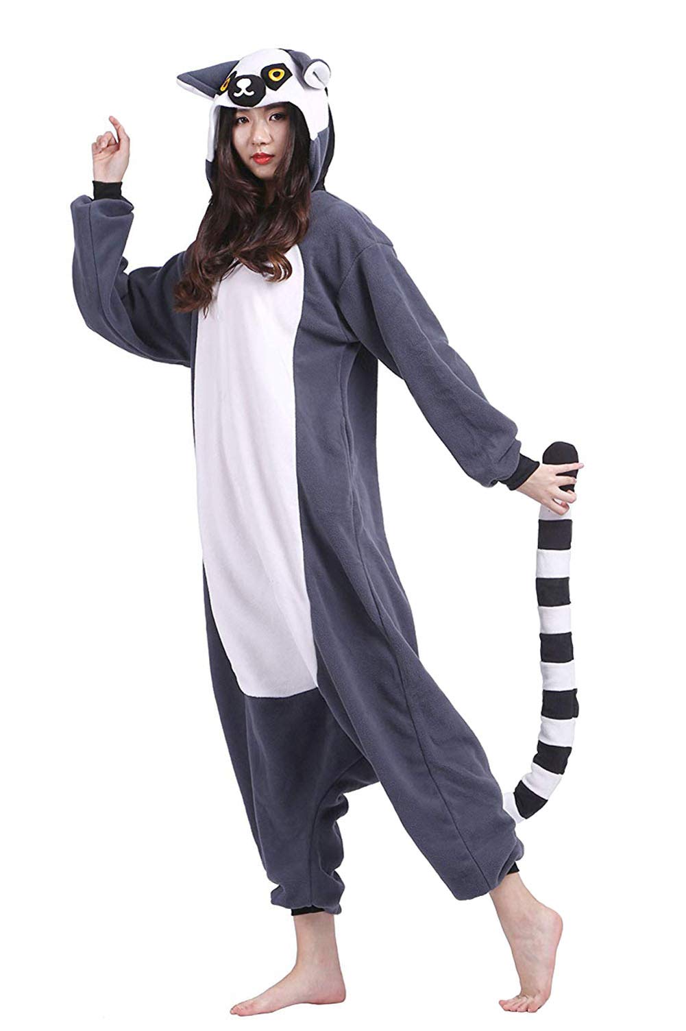DELEY Animal Adulte Vêtements De Nuit Chaude Onesies Pyjama Unisexe Homewear Grenouillere Pyjama à Capuche Costume
