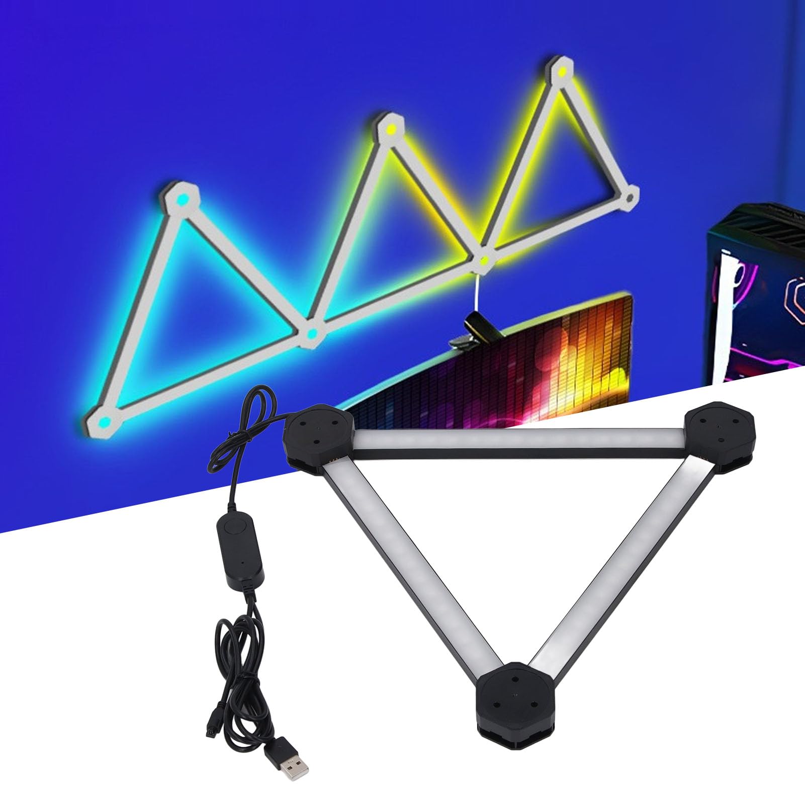 RGB-LED-Wandlichtleiste, Musiksynchronisation, Mehr Als 16 Millionen Farben, DIY-Lichtleisten für Gaming-Zimmer, Fernseher, Schlafzimmer, Gesteuert über APP, Fernbedienung, mit