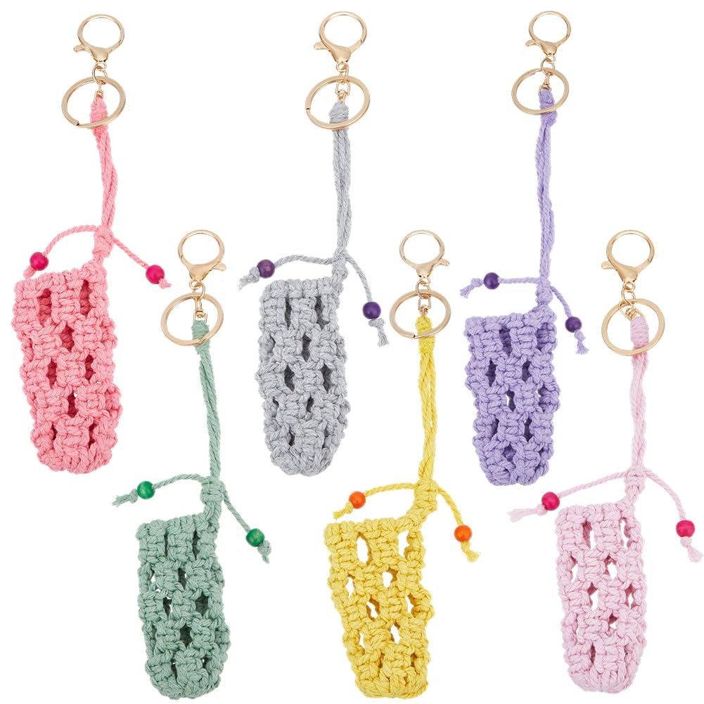 Rangement rouge à lèvres pour sac à main avec pendentif tissé amovible