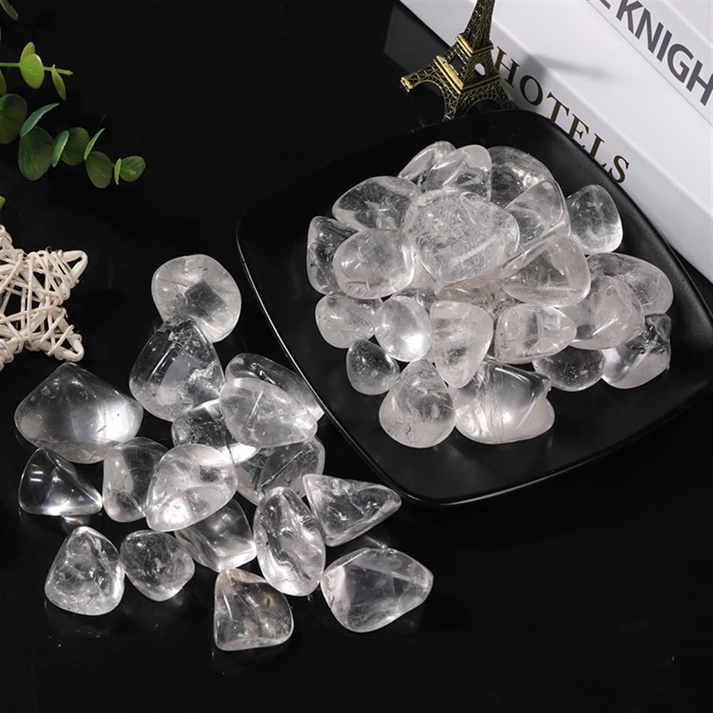Natural Magic 3.53 oz de Cuarzo Transparente Pulido, Grava Grande, Cristales Blancos, Piedras Naturales, decoración de Acuario, Adornos for el hogar Cristales y Piedras