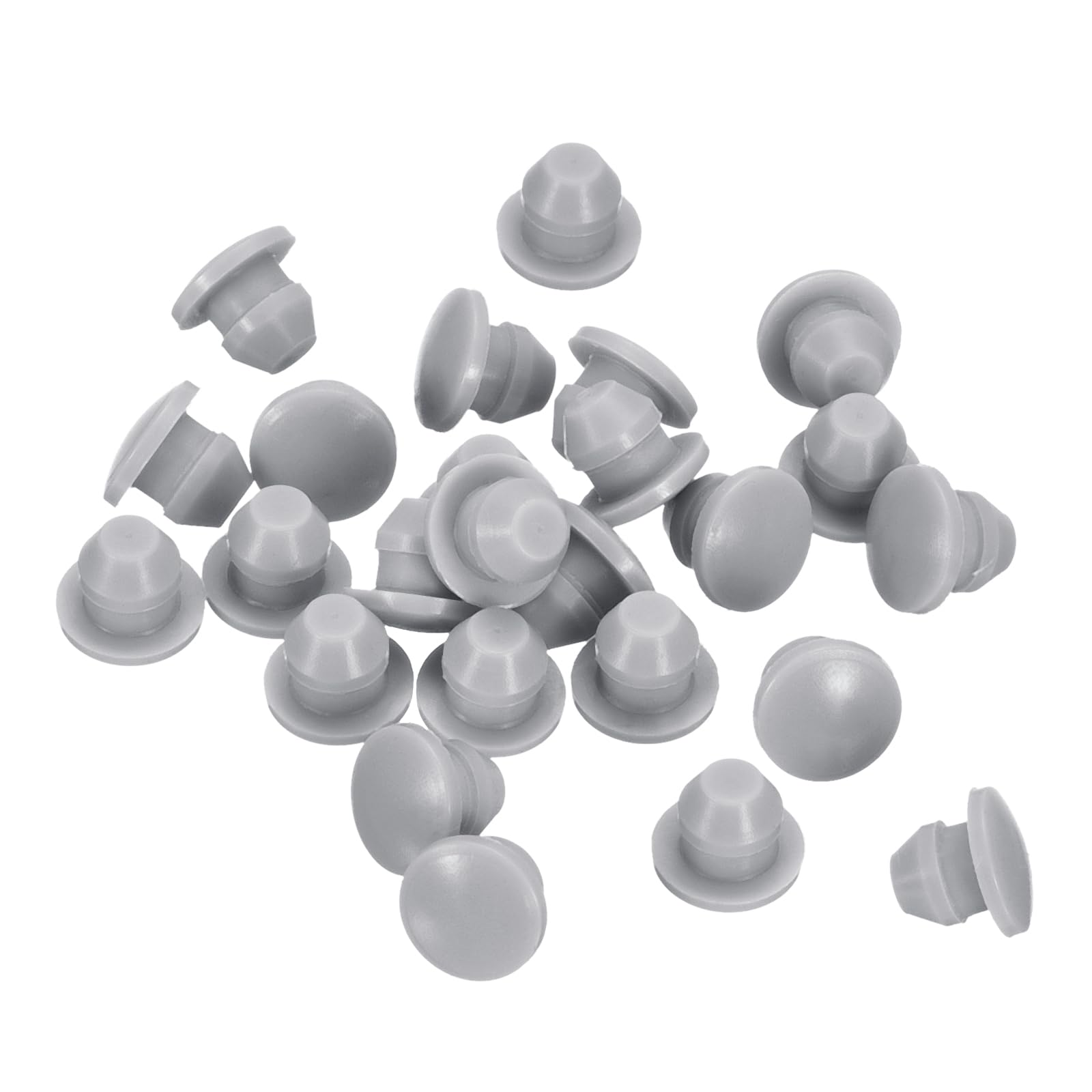 uxcell 25Pcs Silicone Plugs, Rubber Round Snap in Locking Hole Plugs for 4.5mm Hole, Hole Stoppers Waterproof Hole Plug for Metal Tube, Furniture End
