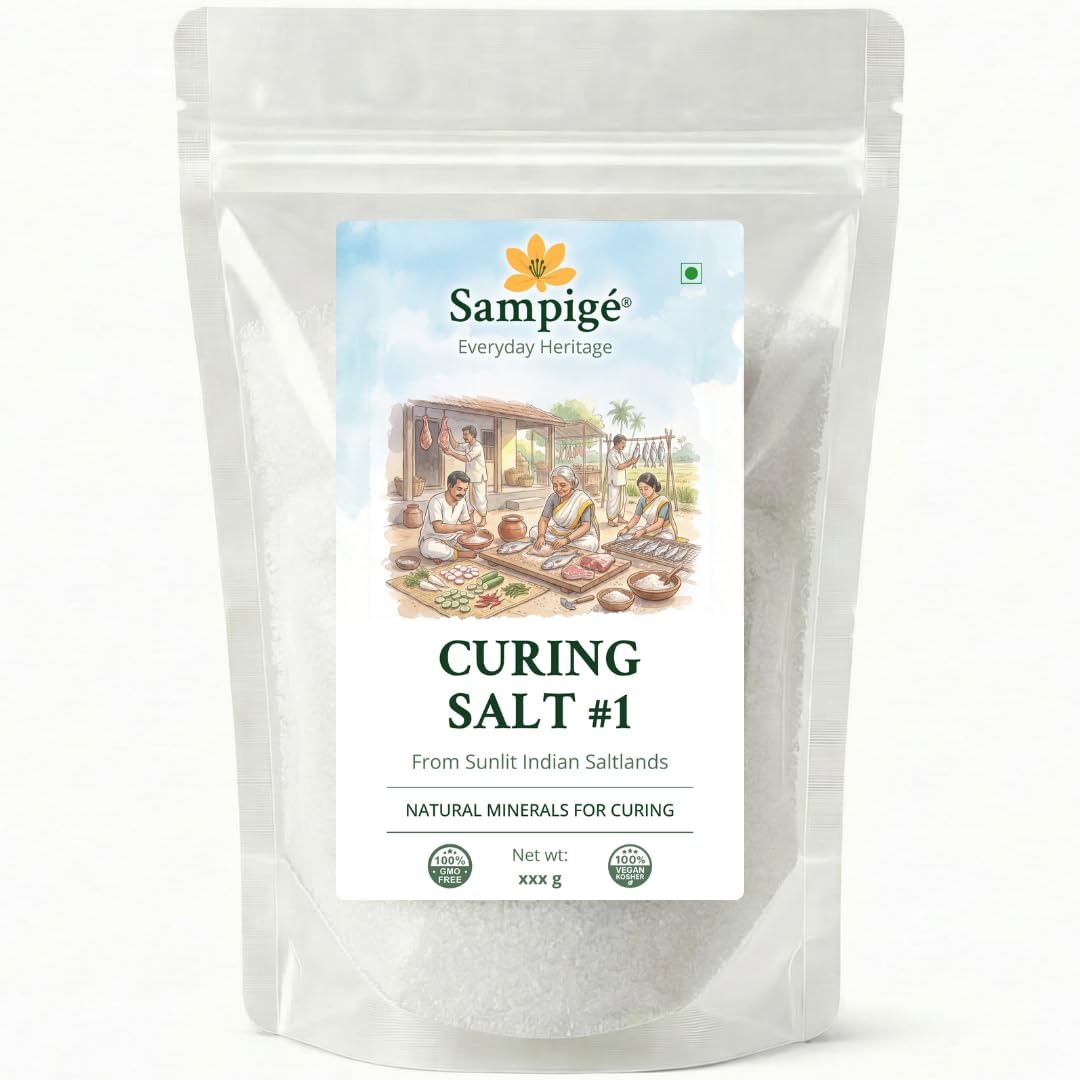 Sampige Curing Salt #1 (907 g) | Prague Powder #1 Pink Curing Salt | For Meat, Bacon, Sausage & Charcuteriey| 2lbs- 907g