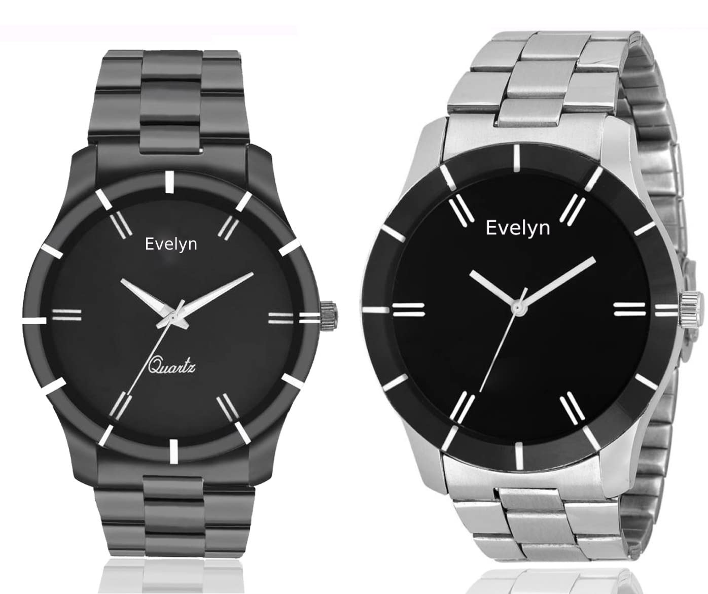 Evelyn Stainless Steel Black Dial Mens 2 Combo Watches (B09QYQ51GY) Amazon Price History, Amazon Price Tracker
