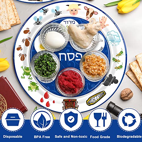 50 Pcs Seder Plates For Passover, 9 Inch Renaissance Design Paper Passover Seder Plates, Disposable Pesach Plates For Passover Foods, Deluxe Quality Seder Passover Plates For Party Table Decorations #TOP2