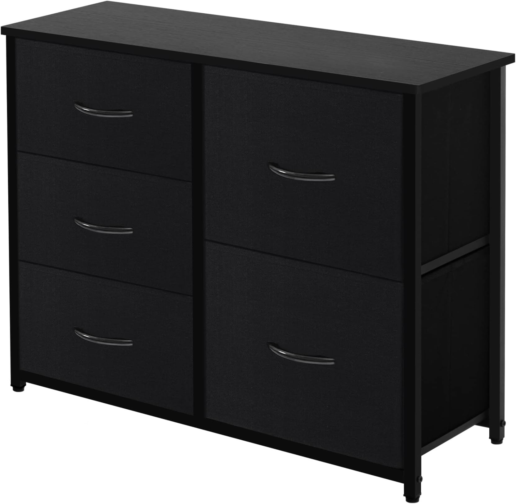 AZL1 Life ConceptStorage Dresser Furniture Unit-Large Standing Organizer Chest for Bedroom, Office, Living Room, and Closet-5 Drawer Removable Fabric Bins, Black