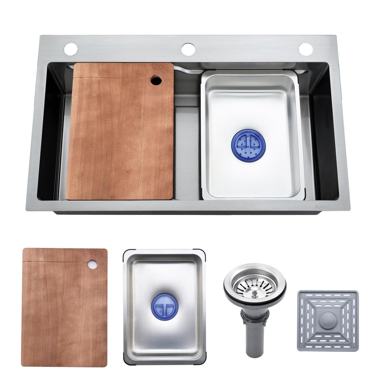 Photo 1 of 30 Inch Drop In Kitchen Sink Workstation - 30X18 Inch Kitchen SinkDrop In Stainless Steel Single Bowl Kitchen Sink 16 Gauge 9'' Deep Kitchen Sink with Cutting Board 30"(L) x 18"(W) x 9"(D? Stainless (U)