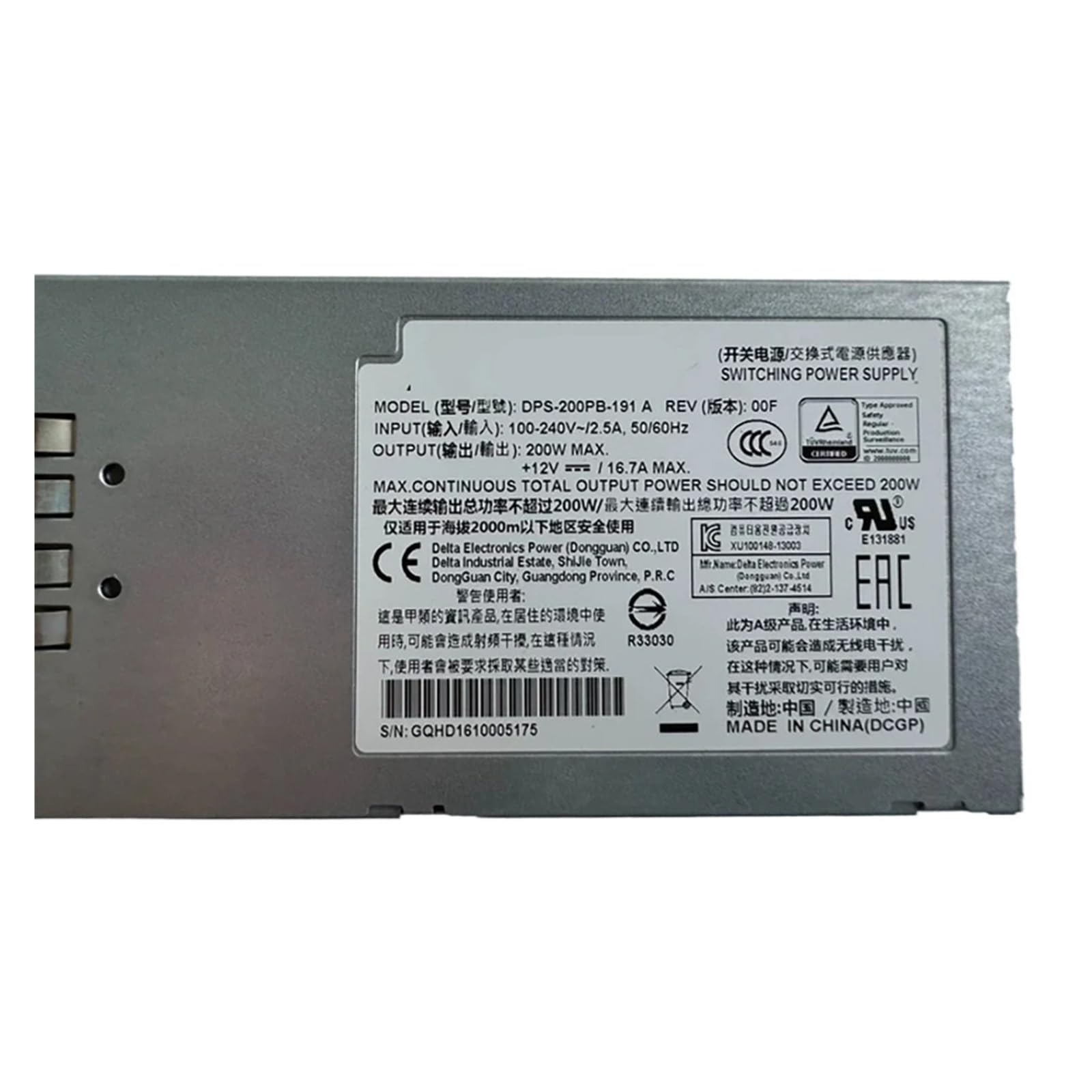 KSZHZYMGX DPS-200PB-191A Switching Power Supply 0NMPRY N3024 N3048 200W