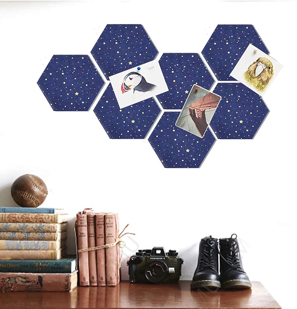 TＨＥＳK A Tインテリアボード Amazon.com : Night Sky Theme Hexagon Felt Board Tiles - Set
