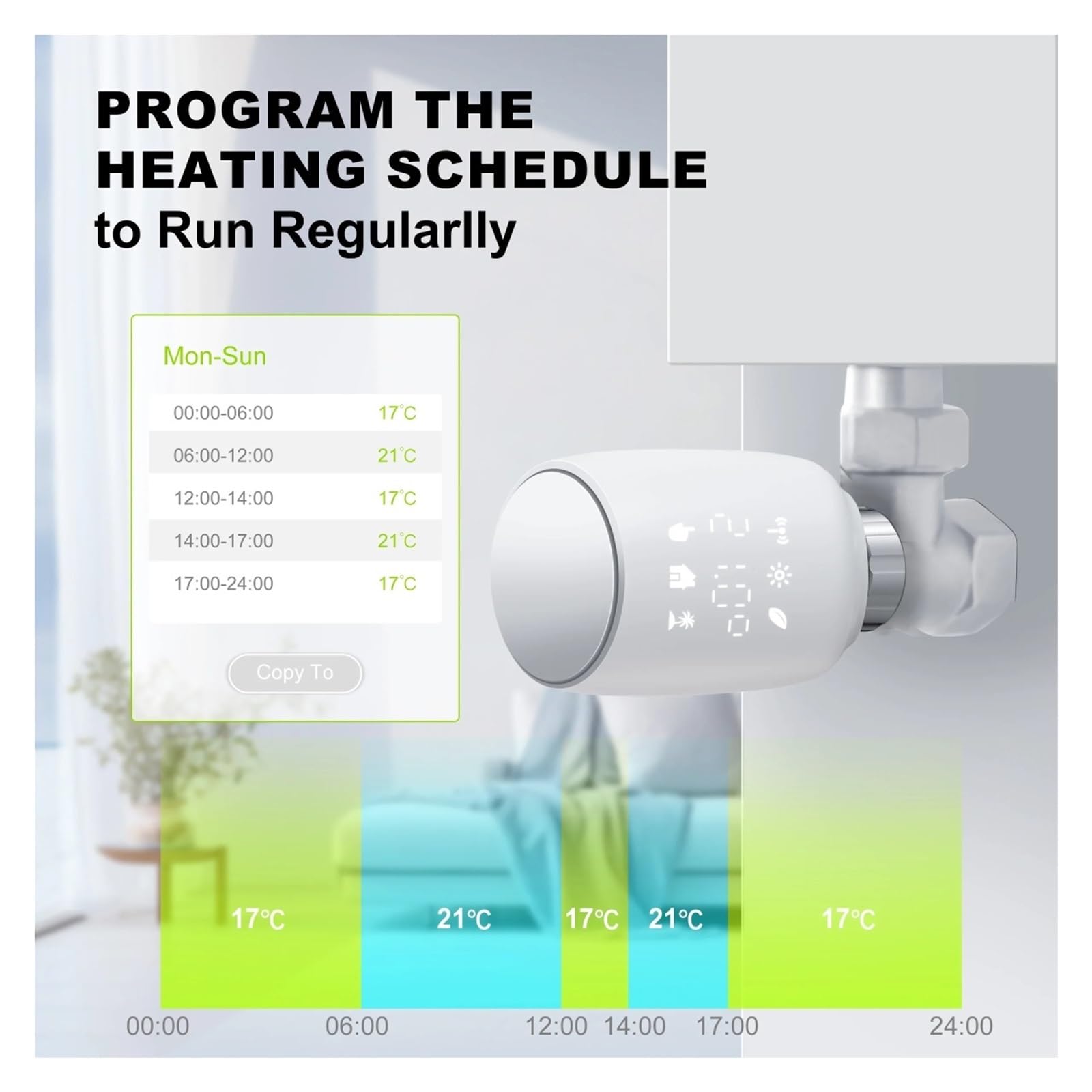 Zawór Termostatyczny Grzejnikowy Tuya Smart TRV Programowalny Regulator Temperatury Termostat Współpraca Z OszczęDza Energię I Koszty Ogrzewania(1 Pc)