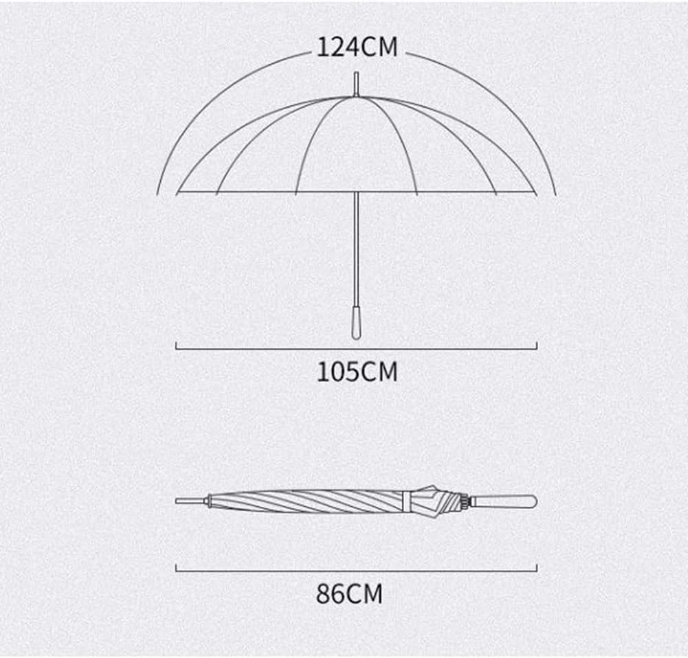 XYNSNDB Parapluie Coupe-Vent en Bambou Solide à Long Manche, Protection Solaire, Ultra résistant à la Pluie, au Vent, Cadeau, Parapluie imperméable (Couleur : Noir, Taille : 105 x 86 cm)