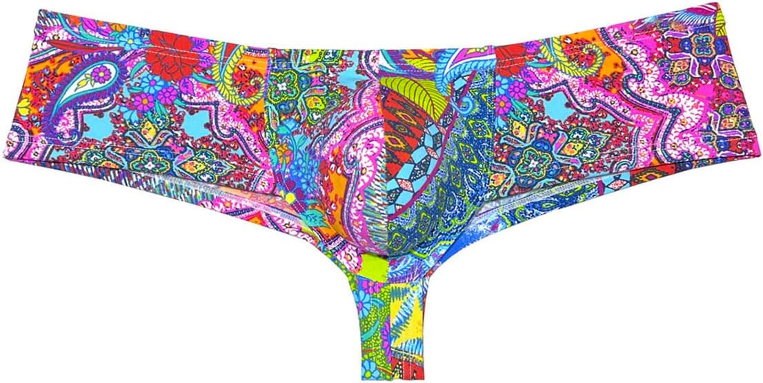 OROCOJUCO Pack of Men's Mini Cheek Underwear Contour Pouch Brazilian Bikini Underpants Skimpy Boxers Swim Trunks