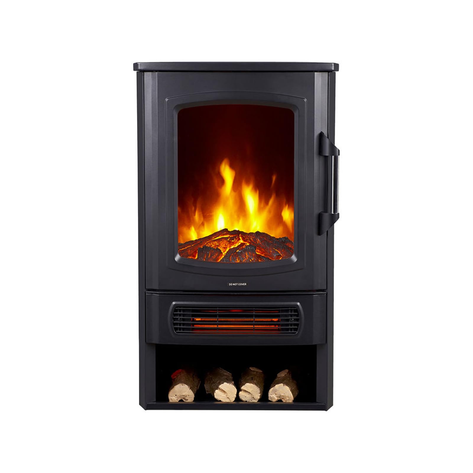 Glow Fire Kominek elektryczny Ember z realistycznym ogniem LED 3D – stojący kominek elektryczny z ogrzewaniem i ogniem, efekt trzaskania, sterowanie aplikacją i timer, maks. 2000 W, 50 x 80,5 x 38,5