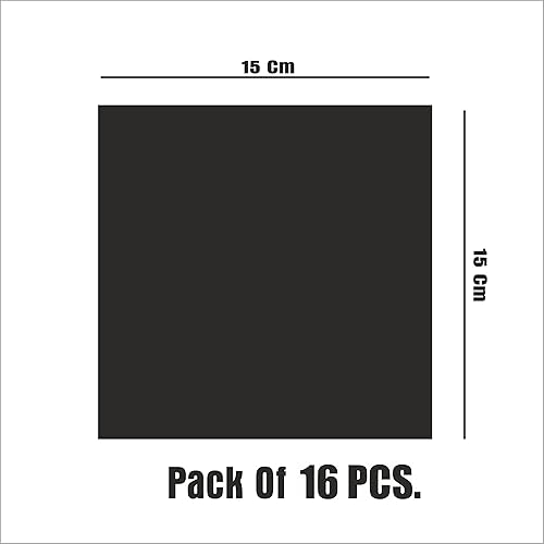 Miniatura 2 de Square Preciser - Calcomanías de pared de acrílico 3D para el hogar, color plateado (paquete de 16 unidades)