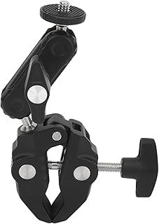 GOWENIC Camera Clamp Mount, Double Ball Head, Flexible Adjustment, Anti Slip, Versatile Use, for Rod Tablet Bike Motorcycle