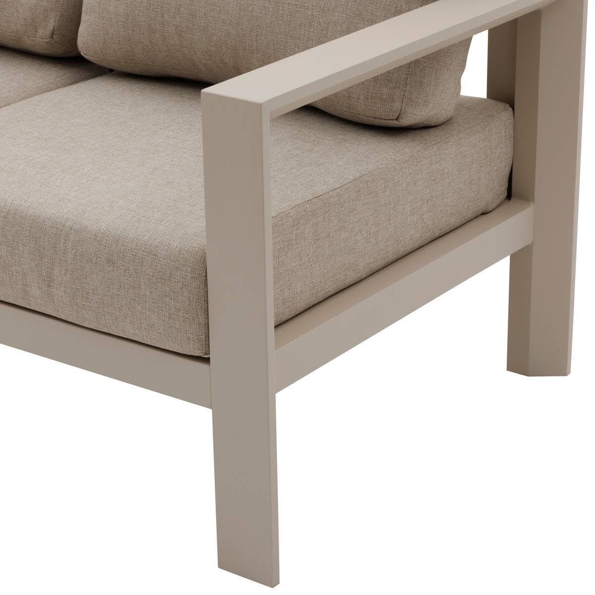 Hespéride - Canapé de Jardin Évasion Argile 2 Places Anti-Rouille 4 Coussins Déhoussables Inclus Mobilier d'Aménagement pour Terrasse Balcon Patio