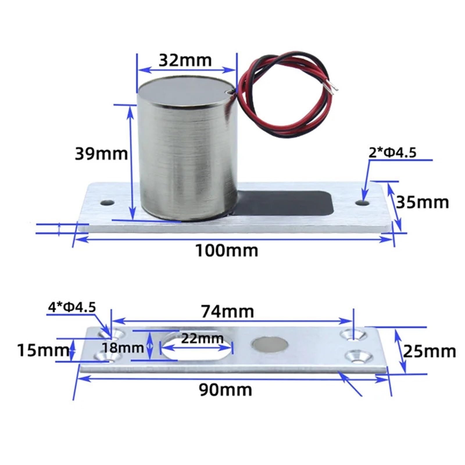 Zamek elektromagnetyczny drzwi, Elektryczny Zamek Ryglowy 12V Indukcja Magnetyczna Cylinder Elektroniczny Wodoodporna Instalacja Do Osadzania Na Zewnątrz NC Bezpieczna W Przypadku Awarii